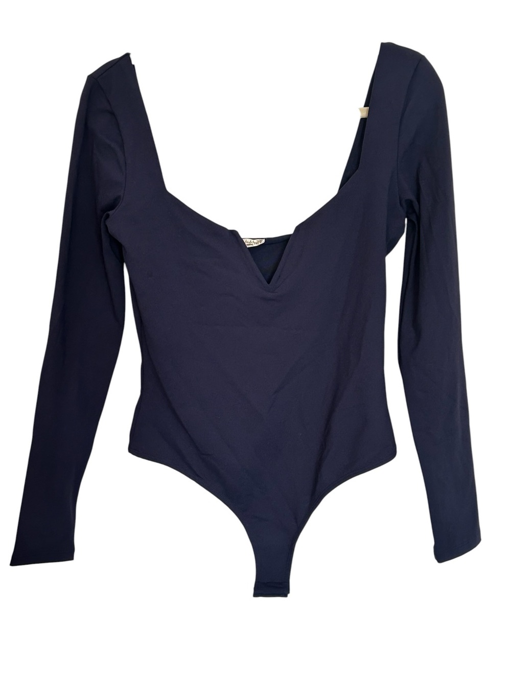 Free People Women’s Navy Zoe Long-Sleeve‎ Thong
Bodysuit Sz M